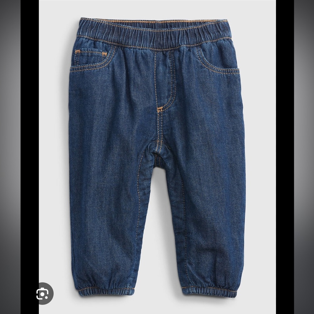 Baby Gap Darkwashed Lined Denim Joggers Size 12-18 months